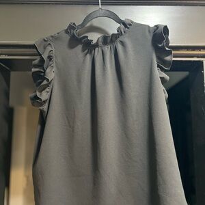 SHEIN Black Ruffle Sleeve Blouse